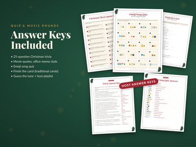 Quiz and music rounds with host answer keys