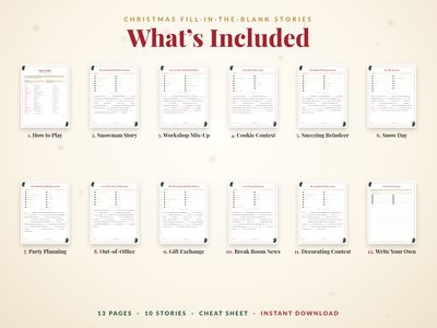 What's included: how to play, 10 stories and a write-your-own page