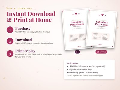 Instant download and print at home: US Letter and A4