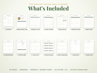What's included: 16 planner page types